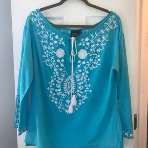 Madison Mathews Tunic Top Small